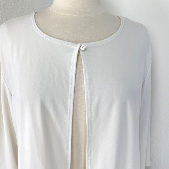 Vintage Michelle Lynn White Cardigan Large Open Front Whimsy Fairy Boho Peasant - Picture 2 of 10